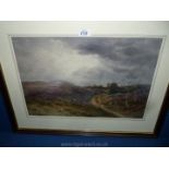 A Henry James Lockley Watercolour of moorland scene 49 cm x 33 cm in mount and frame 66 cm x 52 cm