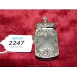 An unusual plated Coronation souvenir Vesta with crown shaped lid,