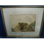 An early 19th Century Watercolour titled verso Derwent Water Cumberland,