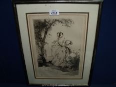 A Jean Hardy pencil signed Art Deco etching.