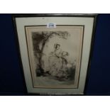 A Jean Hardy pencil signed Art Deco etching.