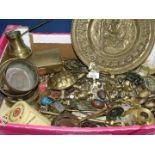 A large box of assorted brass.