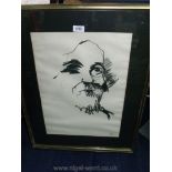An original Australian signed Charcoal drawing, signed Peter Tyndall.