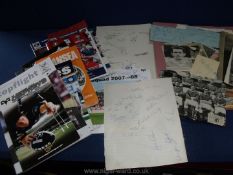 A quantity of football and rugby programmes, signatures of Osprey squad 2007-2008,