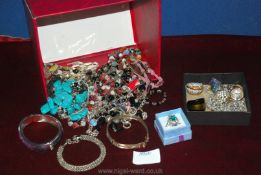 A quantity of Necklaces, bracelets, rings and brooches.