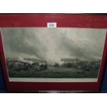 A framed engraving by J.T Willmore 'The Battle of Waterloo'.