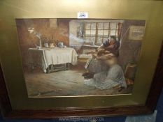 An Oak framed and mounted print 'A Hopeless Dawn' by Frank Bramley, 31 1/2'' x 25''.