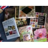A box of gardening books, Right Plant Right Place, Cottage Gardeners, etc.