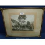 A signed Print of Mr Hush Jermans Painting 'The Glanyrafon Hunt' of 1885 with verso list of