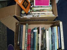 Two boxes of books on country houses, cathedrals etc.