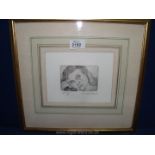 An Etching of a girl, signed in pencil Lucien Freud, numbered artist proof 3/10 in pencil, framed,
