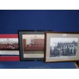 Three framed Photographs of military groups including one showing a ships company and crew.