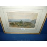 A framed and mounted Watercolour of Scottish landscape, unsigned.