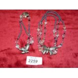 A 925 silver butterfly and crystal Necklace and bracelet.