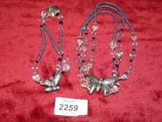 A 925 silver butterfly and crystal Necklace and bracelet.