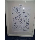 'Flower Study', felt pen?. signed Jeff Koons, image size 11'' x 8''.