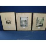 Two Lewis Stant pencil signed Etchings of Old Town, St.