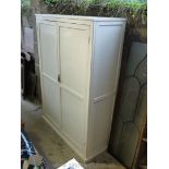 White painted pine double wardrobe 76" high x 54" long x 21" deep.