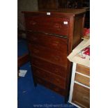 Six drawer chest of drawers, 54" high x 28" wide x 18" deep.