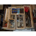 Four large drawers of spanners, tools, Allen keys, etc.