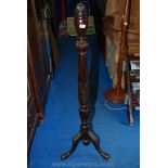 Heavy wooden standard lamp column.