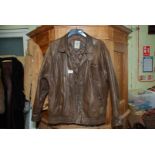 Gent's brown leather jacket,