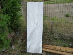 Heavy marble effect hearth slab, 15'' wide x 48'' long x 1 1/4'' deep.