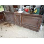 A Large quantity of wooden counter panelling 39 3/4" high probably walnut and mahogany,