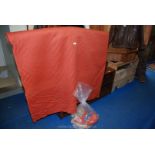 Roll of terracotta material, bag of off-cuts etc.