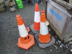 Four traffic management cones