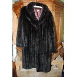 Ladies simulated mink fur jacket, size 16.