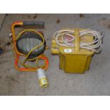 110v site transformer and halogen light.