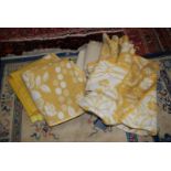 Two patterned heavy blankets, honeycomb blanket throws etc.