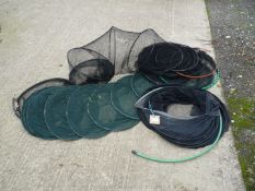 Quantity of fishing keep nets, one a/f.