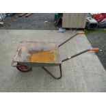 Galvanised garden wheelbarrow