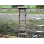 Five rung wooden stepladder,