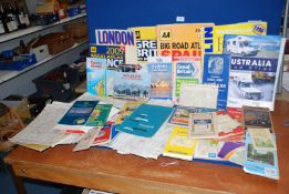 A box of assorted maps.