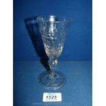 A fine English Silesian stem wine glass, c.