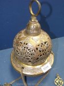 A fine Cairoware hanging Mosque Lamp, Egypt or Syria, second half of the 19th century,