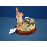 A Border Fine Arts Badger and Squirrel, 6 1/4'' x 6 1/4''.