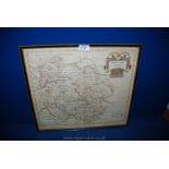 A Robert Morden Map of Herefordshire sold by Abel Swale Awnsham & John Churchill, framed and glazed,