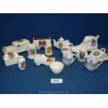 A quantity of Goss and Shelley commemorative china including boot for Redditch,