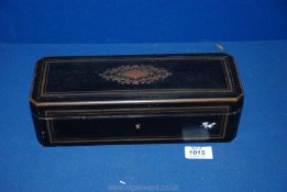 An ebonised Glove Box, 11 1/2'' long x 4'' wide x 3 1/4'' high.