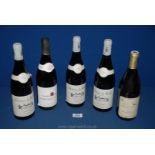 Five bottles of red wine including three of Chateau de Rully Antonin Rodet 1991,