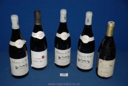 Five bottles of red wine including three of Chateau de Rully Antonin Rodet 1991,