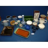 A quantity of studio pottery including Denby jugs, Prinknash trinket dish,