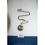 An enamelled 1977 Queen's Jubilee silver Pendant.