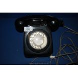 A vintage black Telephone, BT approved 1981.