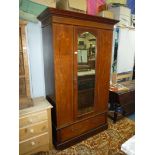An Edwardian Mahogany Wardrobe having inlaid rope stringing and decoration and with deep hat drawer