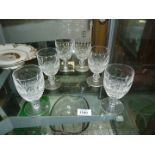 Six Waterford crystal wine glasses
